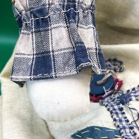 Vintage Handmade Cloth Doll Fabric Ragdoll Primitive Folk Art OOAK Country Décor - Picture 13 of 13